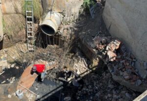 Avanza JUMAPAM en la reconstrucción del colector sanitario del Arroyo Jabalines